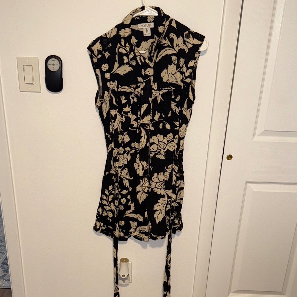 Rachel Zoe Black and Cream Floral Jumpsuit